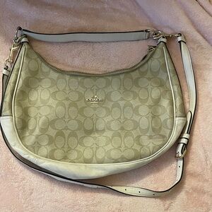 Coach Tan and Cream Shoulder Bag